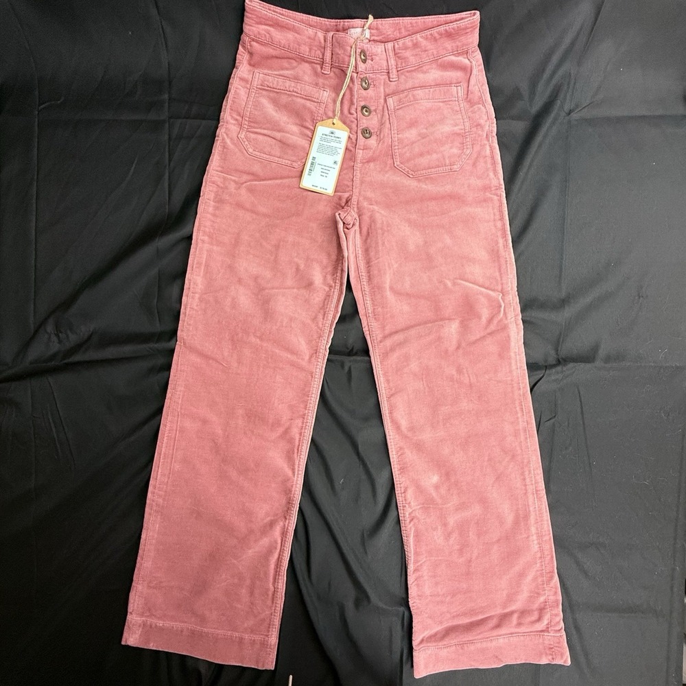 Faherty Stretch Terry Corduroy Patch Pocket Pant Sedona Wide Leg‎ Size 29 NWT
